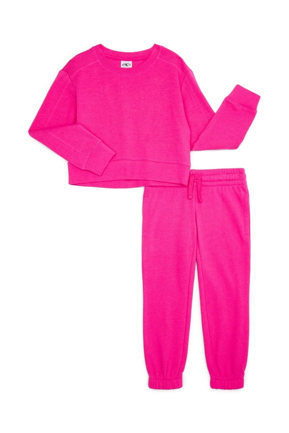 Girls Fleece Sweatshirt and Sweatpants Set, 2-Piece, Sizes 4-18 & Plus
