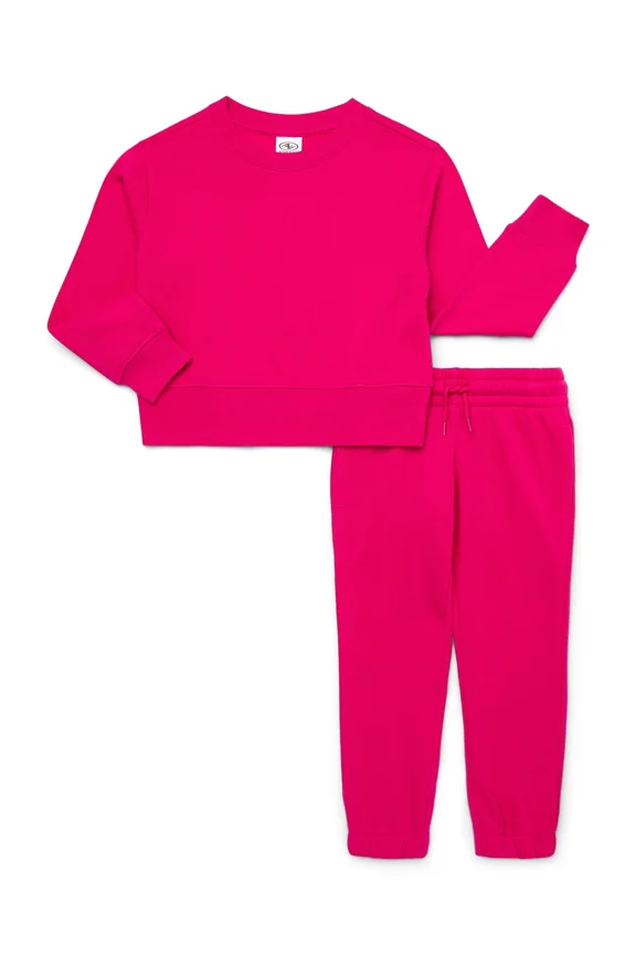 Girls Fleece Sweatshirt & Sweatpants Set, 2-Piece, Sizes 4-18 & Plus