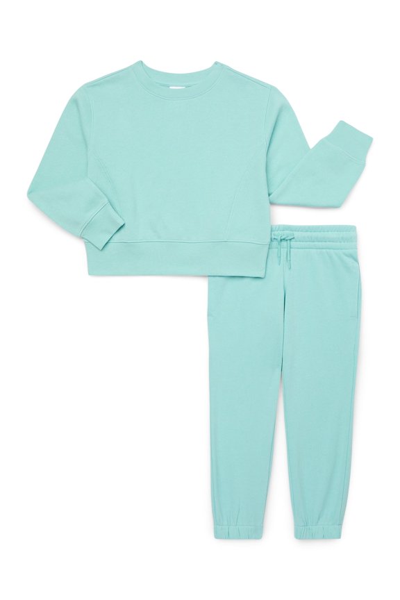 Girls Fleece Sweatshirt & Sweatpants Set, 2-Piece, Sizes 4-18 & Plus