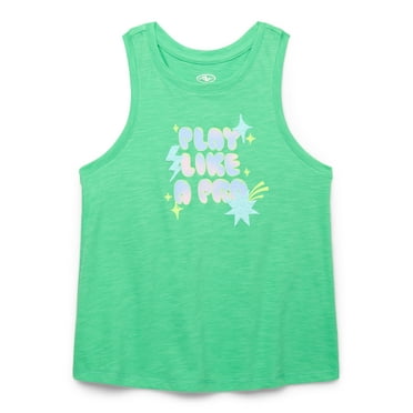 Athletic Works Girls Graphic Active Tank Tops, Sizes 4-18 & Plus