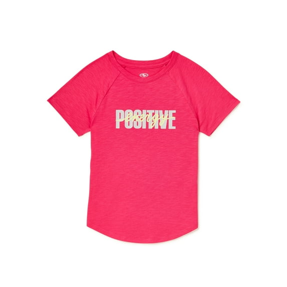 Athletic Works Girls' Graphic Short Sleeve T-Shirt, Sizes 4-18 & Plus