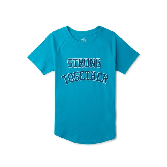 Athletic Works Girls Graphic T-Shirt with Short Sleeves, Sizes 4-18 & Plus