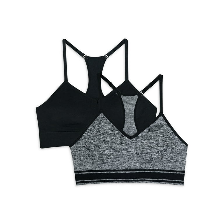 Athletic Works Girls Sports Bra, 2 Pack, Sizes XS-XXL