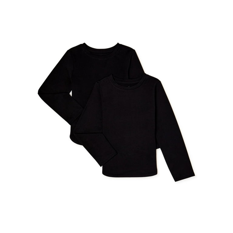 Black long hot sale sleeve shirt girls