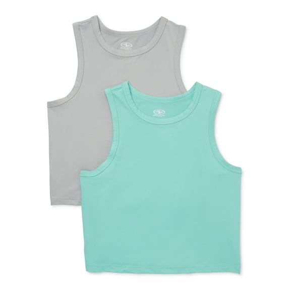Athletic Works Girls Muscle Tank Top, 2-Pack, Sizes 4-18 & Plus