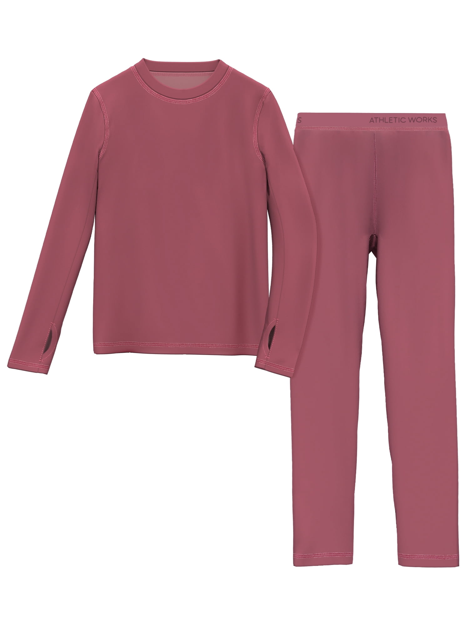 Athletic Works Girls Performance Thermal Base Layer 2PC Set, Sizes XS-XXL