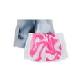 Athletic Works Girls Printed and Solid Active Running Shorts, 2Pack