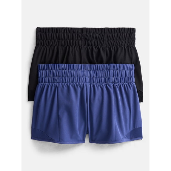 Runi 2 Athletic Works Girls’ Pull On Running Shorts, 2-Pack, Sizes 4-18 & Plus ...