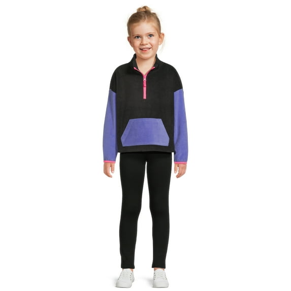 Athletic Works Girls Pullover and Cozy Legging 2-Piece Outfit Set, Sizes 4-18 & Plus