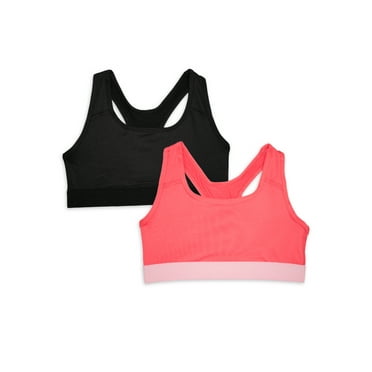 Athletic Works Girls Racerback Sports Bra, 2 Pack