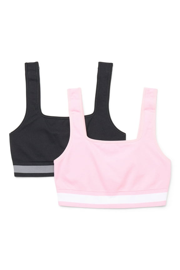 Girls Reversible Seamless Sport Bra, 2-Pack, Sizes XS-XXL
