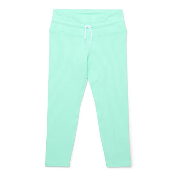 Athletic Works Girls Ribbed Drawstring Leggings, Sizes 4-18