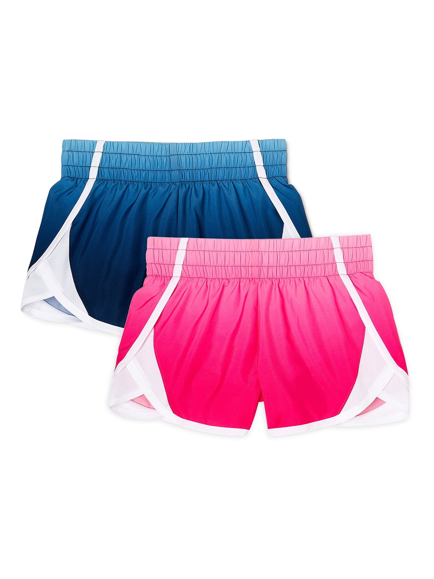 Athletic Works Girls Running Shorts, 2Pack, Sizes 418 & Plus