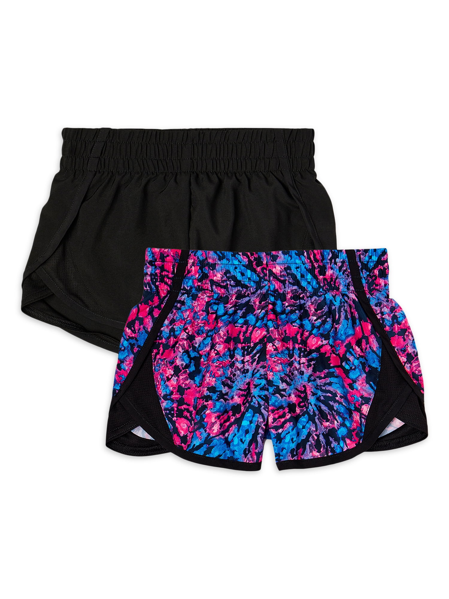 Athletic Works Girls Running Shorts, 2Pack, Sizes 418 & Plus