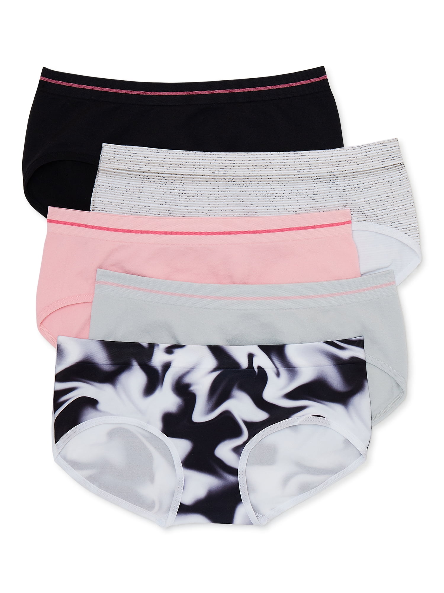 Athletic Works Girls Seamless Brief Underwear, 5-Pack, Sizes S-XL ...