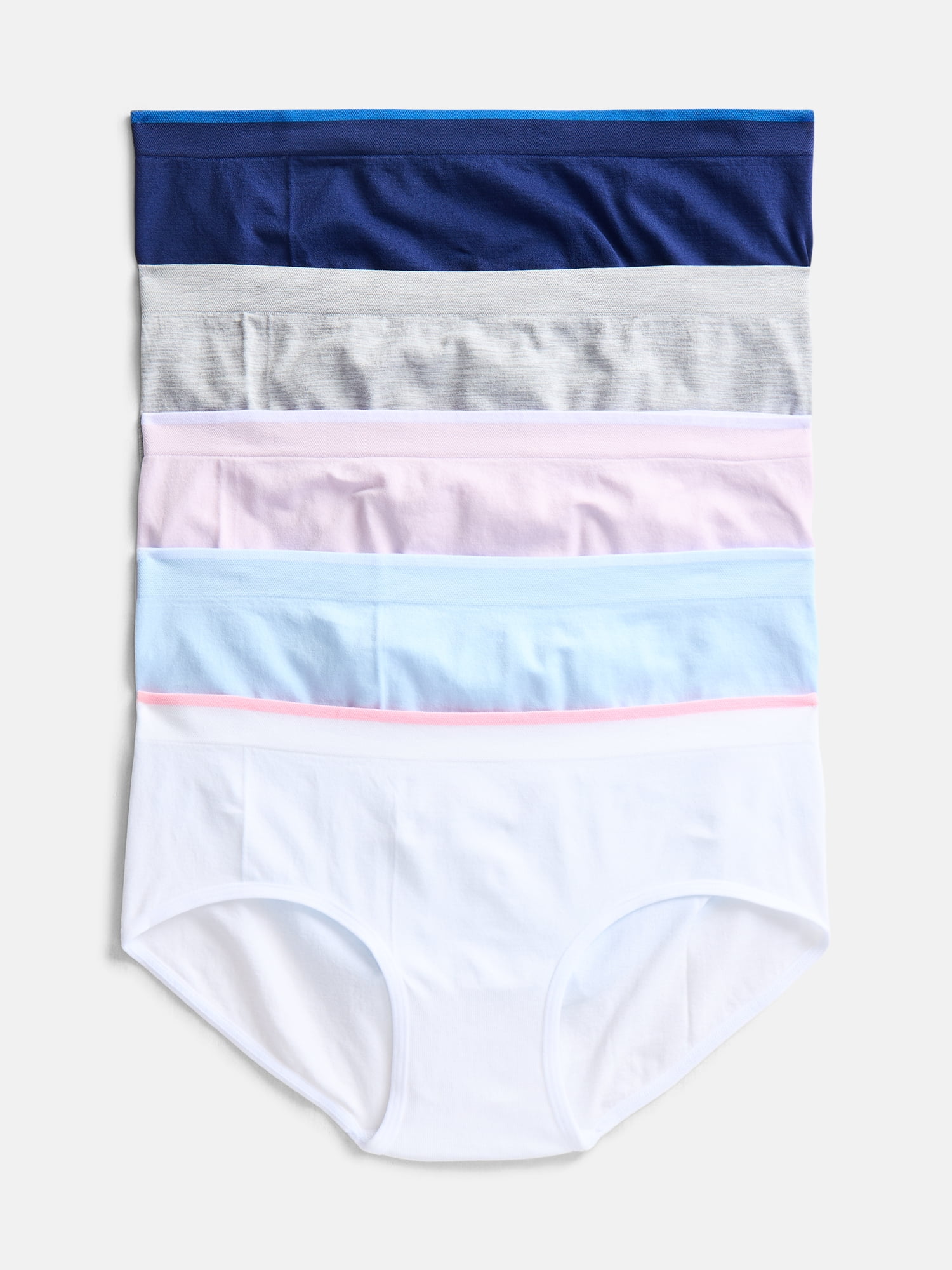 Athletic Works Girls Seamless Brief Underwear, 5-Pack, Sizes S-XL