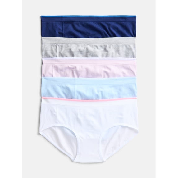 Athletic Works Girls Seamless Brief Underwear, 5-Pack, Sizes S-XL