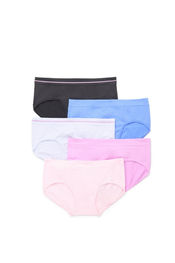 Girls Seamless Brief Underwear, 5-Pack, Sizes S-XL