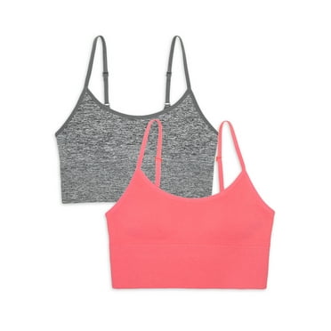 Athletic Works Girls Seamless Longline Bra, 2-Pack, Sizes XS-XXL