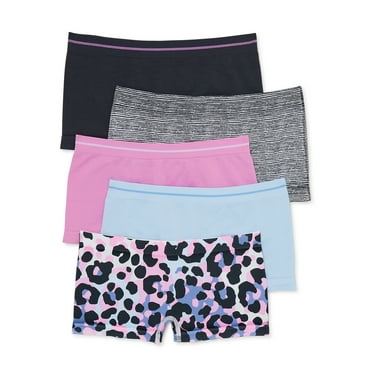 Athletic Works Girls Seamless Shorts Underwear, 5-Pack, Sizes S-XL