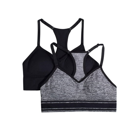Athletic Works Girls Seamless Sports Bra 2-Pack, Sizes 30-38