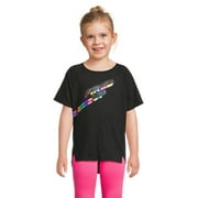 Athletic Works Girls Short Sleeve Graphic Active T-Shirt, Sizes 4-18 & Plus