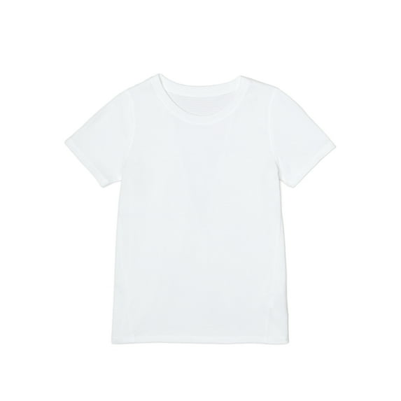 Athletic Works Girls Short Sleeve Solid Tee, Sizes 4-18 & Plus