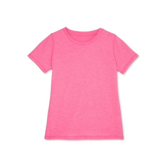 Athletic Works Girls Short Sleeve Solid Tee, Sizes 4-18 & Plus