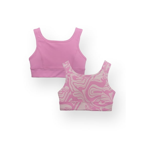 Athletic Works Girls Sports Bra, 2 Pack, Sizes XS-XXL