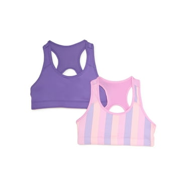 Athletic Works Girls Sports Bra, 2 Pack, Sizes XS-XXL