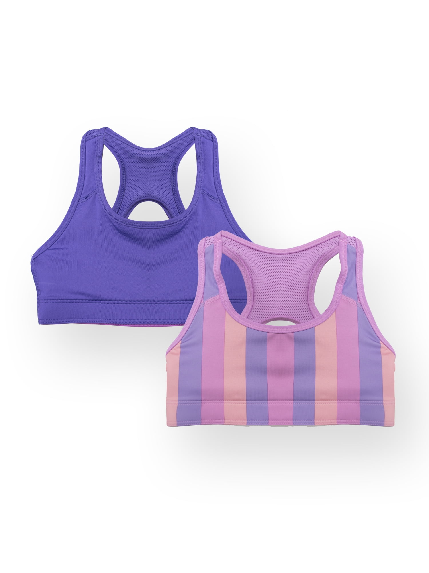 Athletic Works Girls Sports Bra, 2 Pack, Sizes XS-XXL
