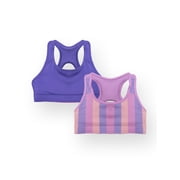 Athletic Works Girls Sports Bra, 2 Pack, Sizes XS-XXL