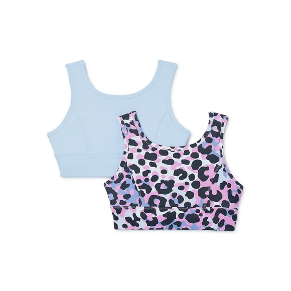 Girls Sports Bra, 2 Pack, Sizes XS-XXL