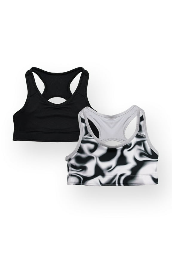 Girls Sports Bra, 2 Pack, Sizes XS-XXL