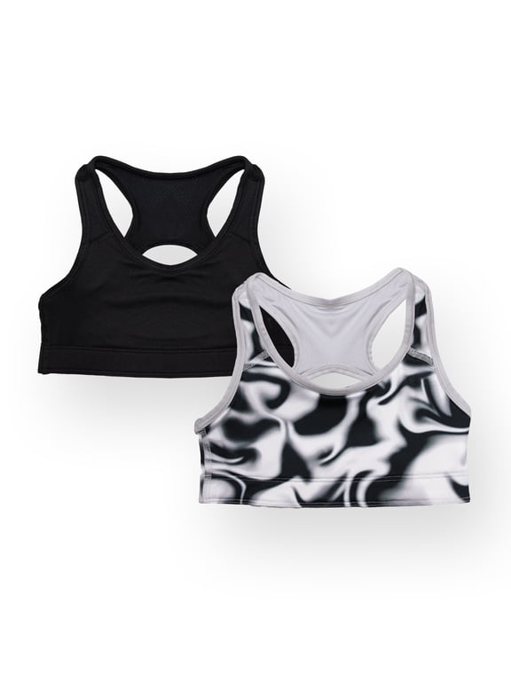Girls Sports Bra, 2 Pack, Sizes XS-XXL