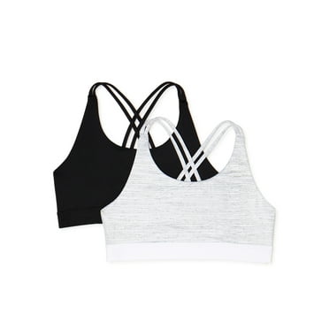 Athletic Works Girls Sports Bra, 2 Pack, Sizes XS-XXL
