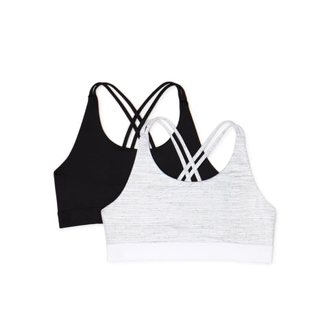 Girls Sports Bra, 2 Pack, Sizes XS-XXL