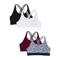 thumbnail image 1 of Athletic Works Girls Strappy Back Sports Bra 4-Pack, Sizes 30-38, 1 of 4