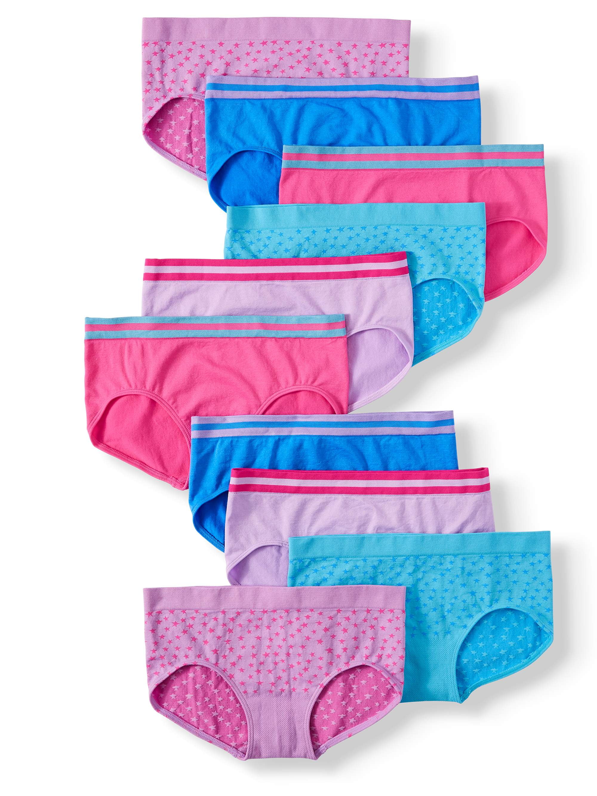 Athletic Works Girls' Underwear, 10-Pack Seamless Briefs (Little Girls & Big Girls)