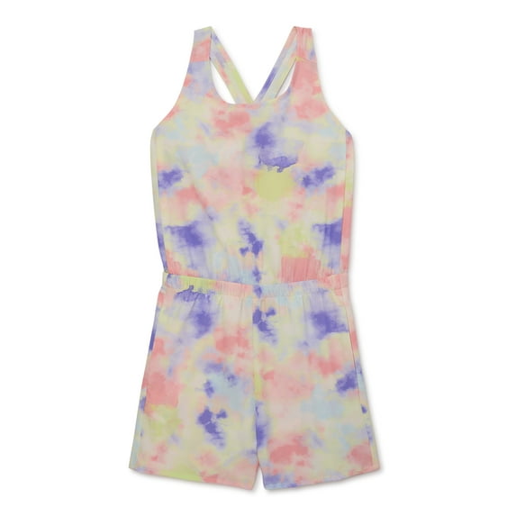 Athletic Works Girls Woven Romper, Sizes 4-18 & Plus