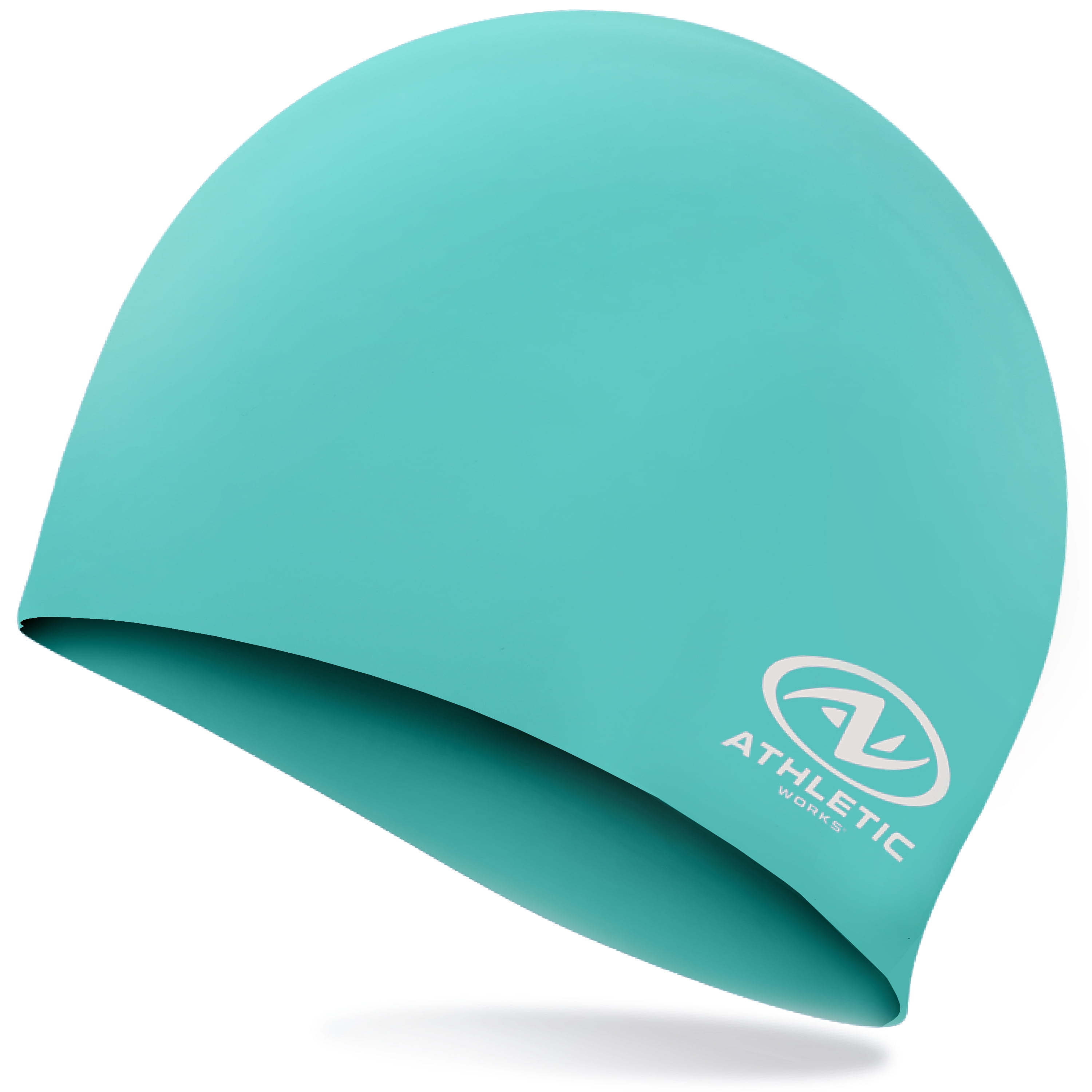 Athletic Works Junior Size Teal Silicone Swim Cap, Unisex