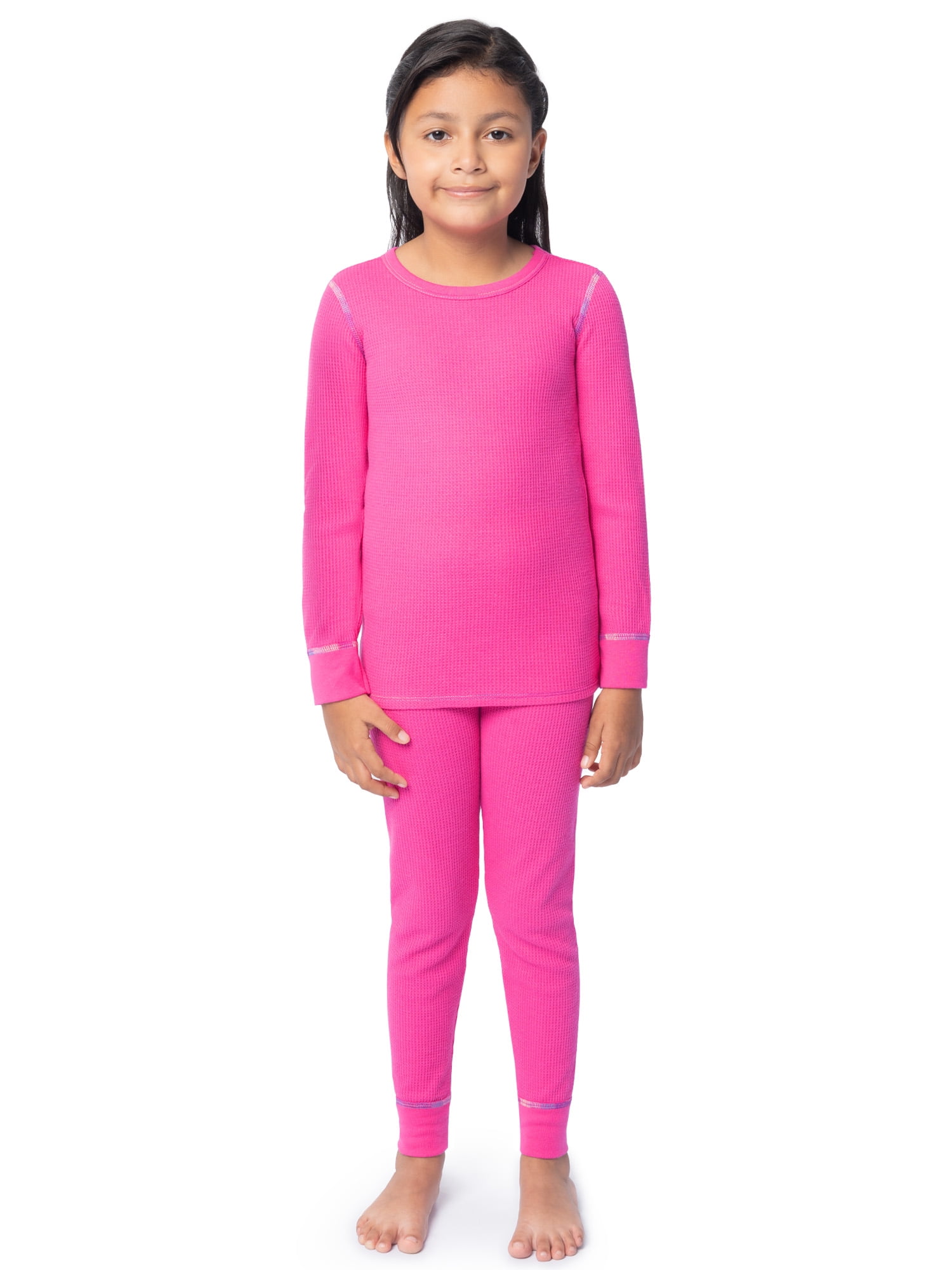 Athletic Works Boy's & Girl's Waffle Thermal Underwear Crew Top & Bottom Set, Sizes XS-XXL