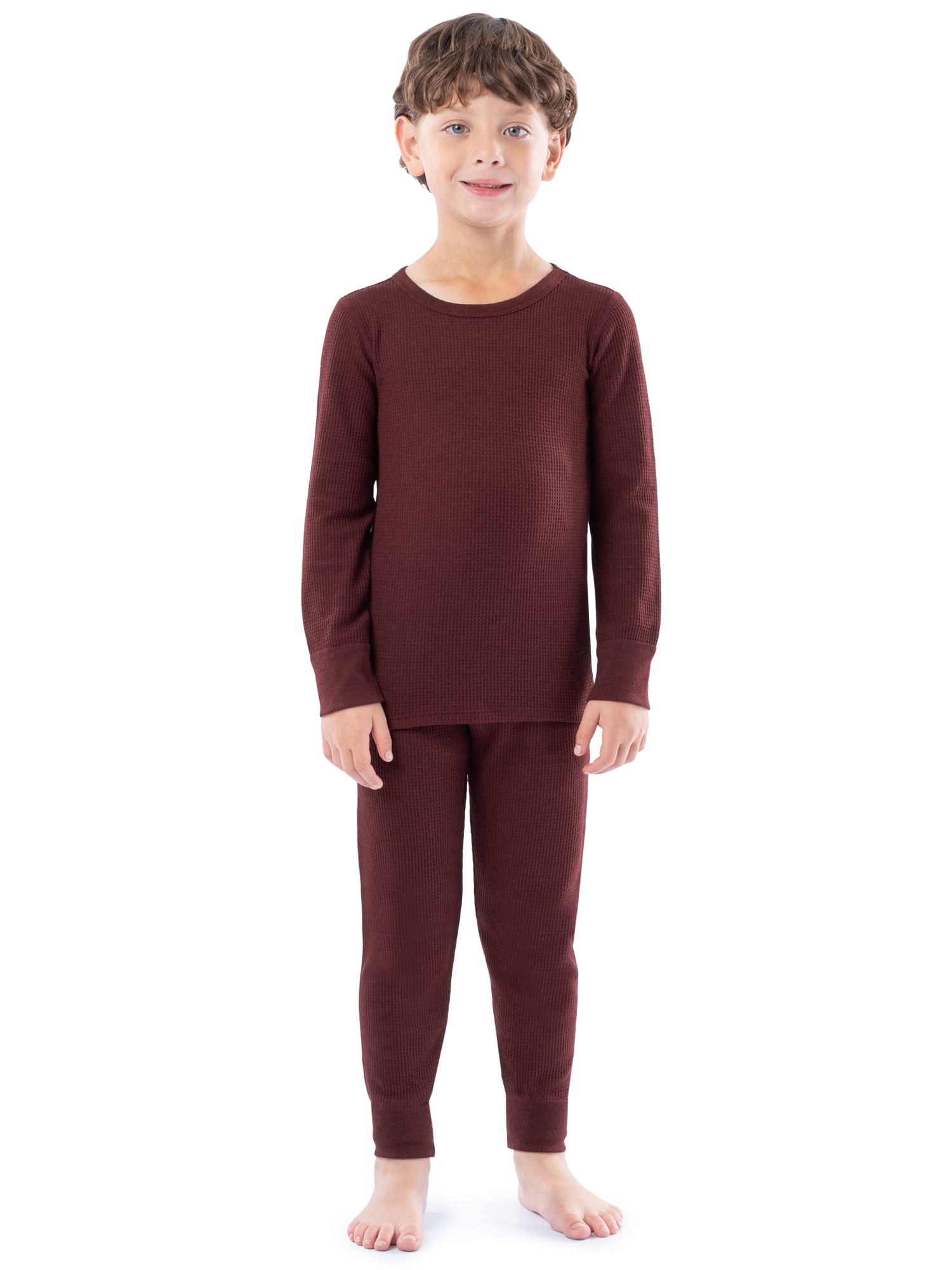Athletic Works Boy's & Girl's Waffle Thermal Underwear Crew Top & Bottom Set, Sizes XS-XXL