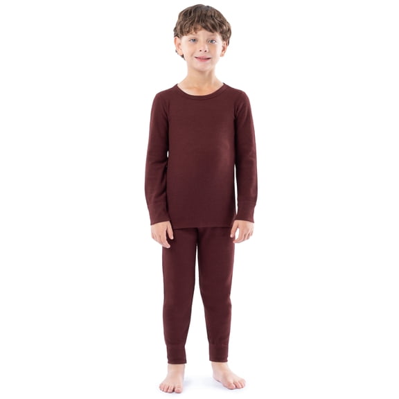 Athletic Works Boy's & Girl's Waffle Thermal Underwear Crew Top & Bottom Set, Sizes XS-XXL