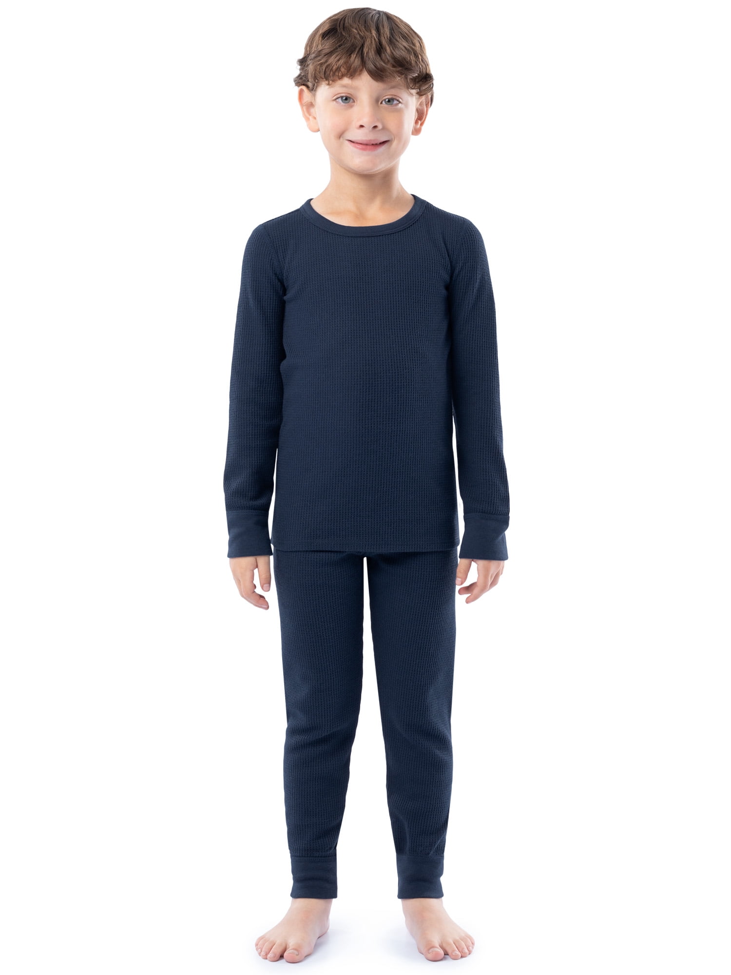 Athletic Works Boy's & Girl's Waffle Thermal Underwear Crew Top & Bottom Set, Sizes XS-XXL