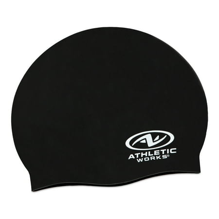 Athletic Works Latex-free Silicone Adult Swim Cap, Black
