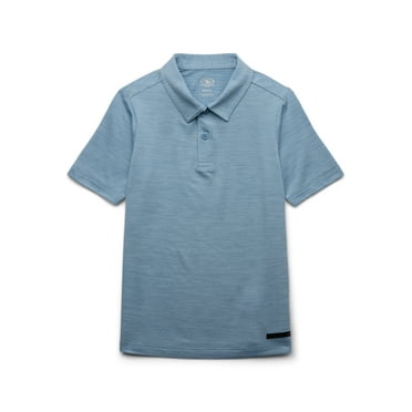 Athletic Works Boys Short Sleeve Performance Polo Shirt, Sizes 4-18