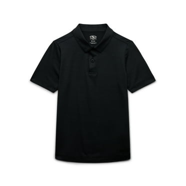 Athletic Works Boys Short Sleeve Performance Polo Shirt, Sizes 4-18