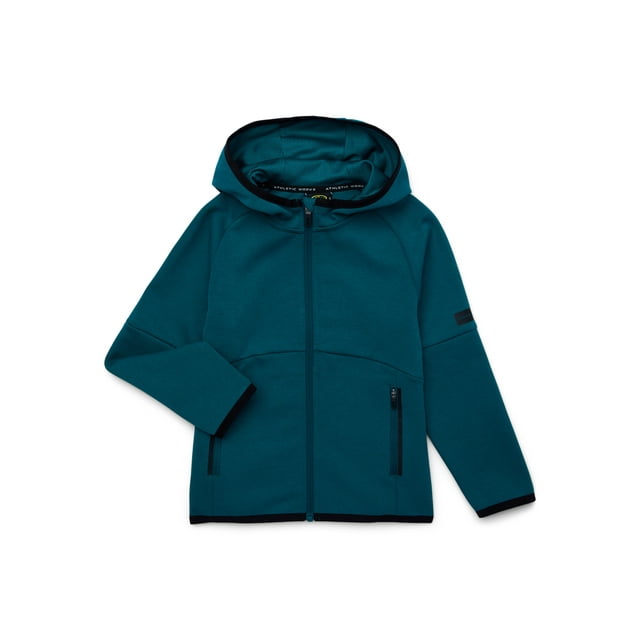 Athletic Works Boys Full-Zip Double Knit Performance Jacket, Sizes 4-18 & Husky