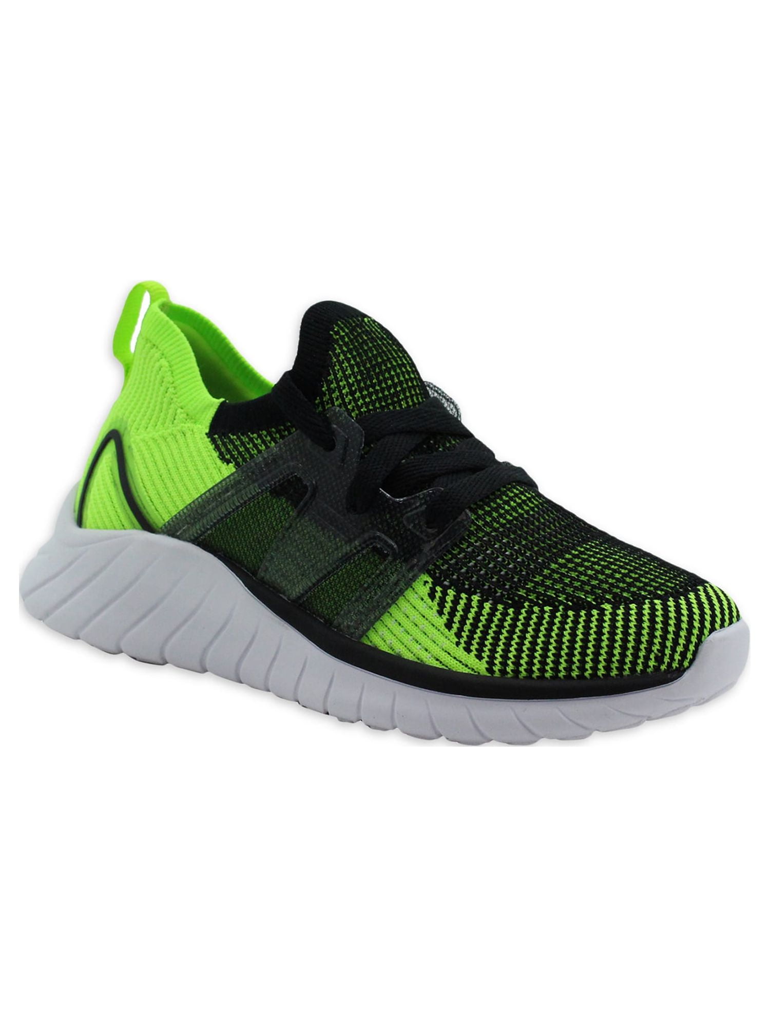 Athletic Works Little and Big Boys Knit Cage Athletic Sneakers, Sizes 13-6